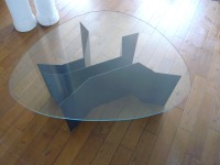 Mesa chapa metal cristal acero diseño personalizada única regalo boda