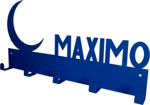 perchero MAXIMO perchas niños regalos originales personalizados nombre propio diseño luna chapa de metal RCdiseño